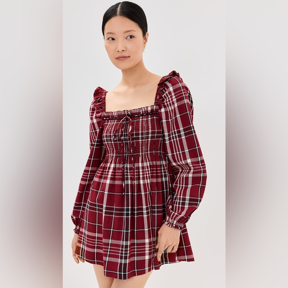 Hill House Home The Long Sleeve Scarlett Mini Nap Dress Size S - Picture 2 of 15